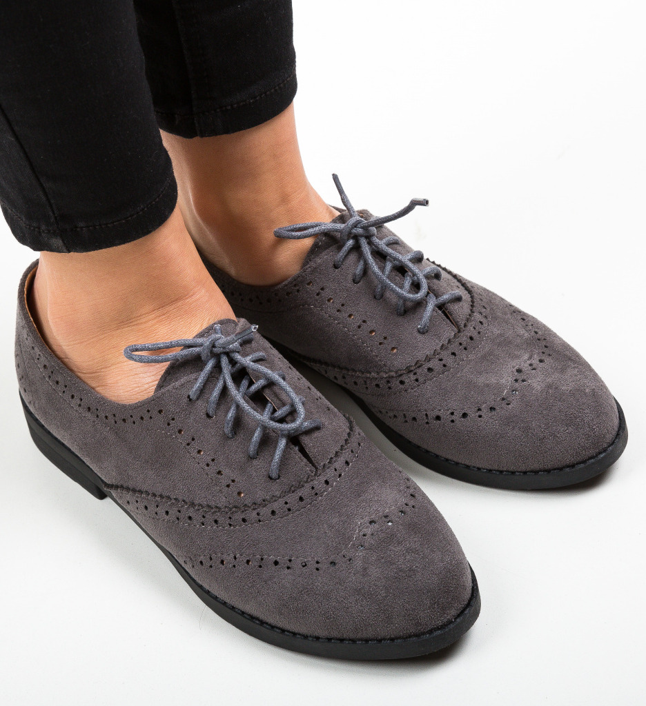 Pantofi casual hoxford gri
