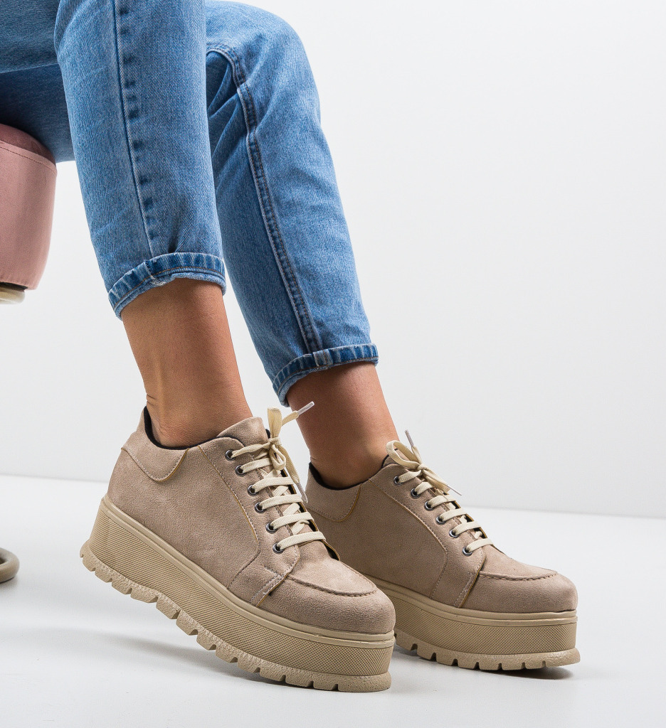 Pantofi casual kisio bej
