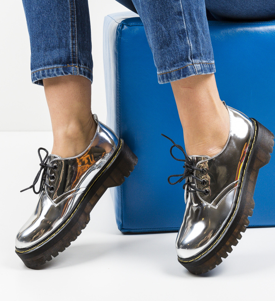 Pantofi casual riley argintii
