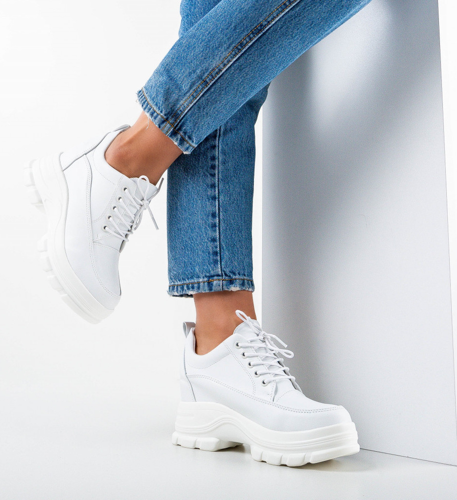 Pantofi sport leah albi