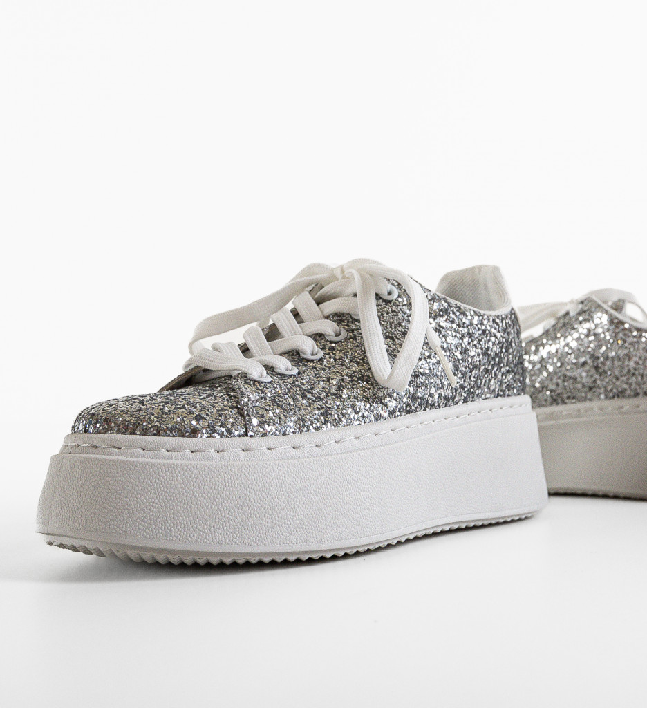 Sneakers dama nisipo argintii