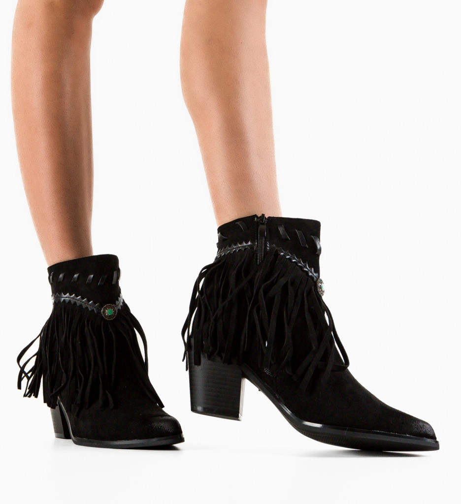 Poze Botine dama Kunzit Negre DePurtat