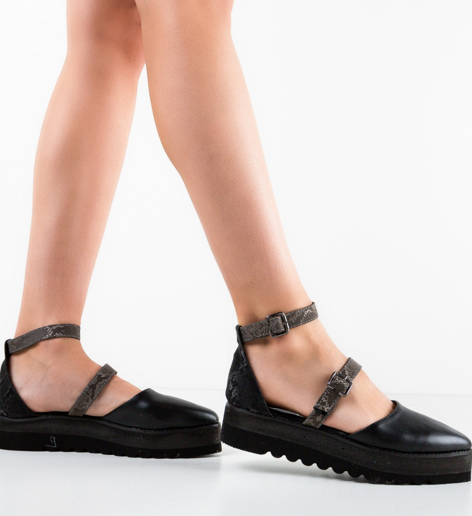 Pantofi casual dama tabaco negri 2