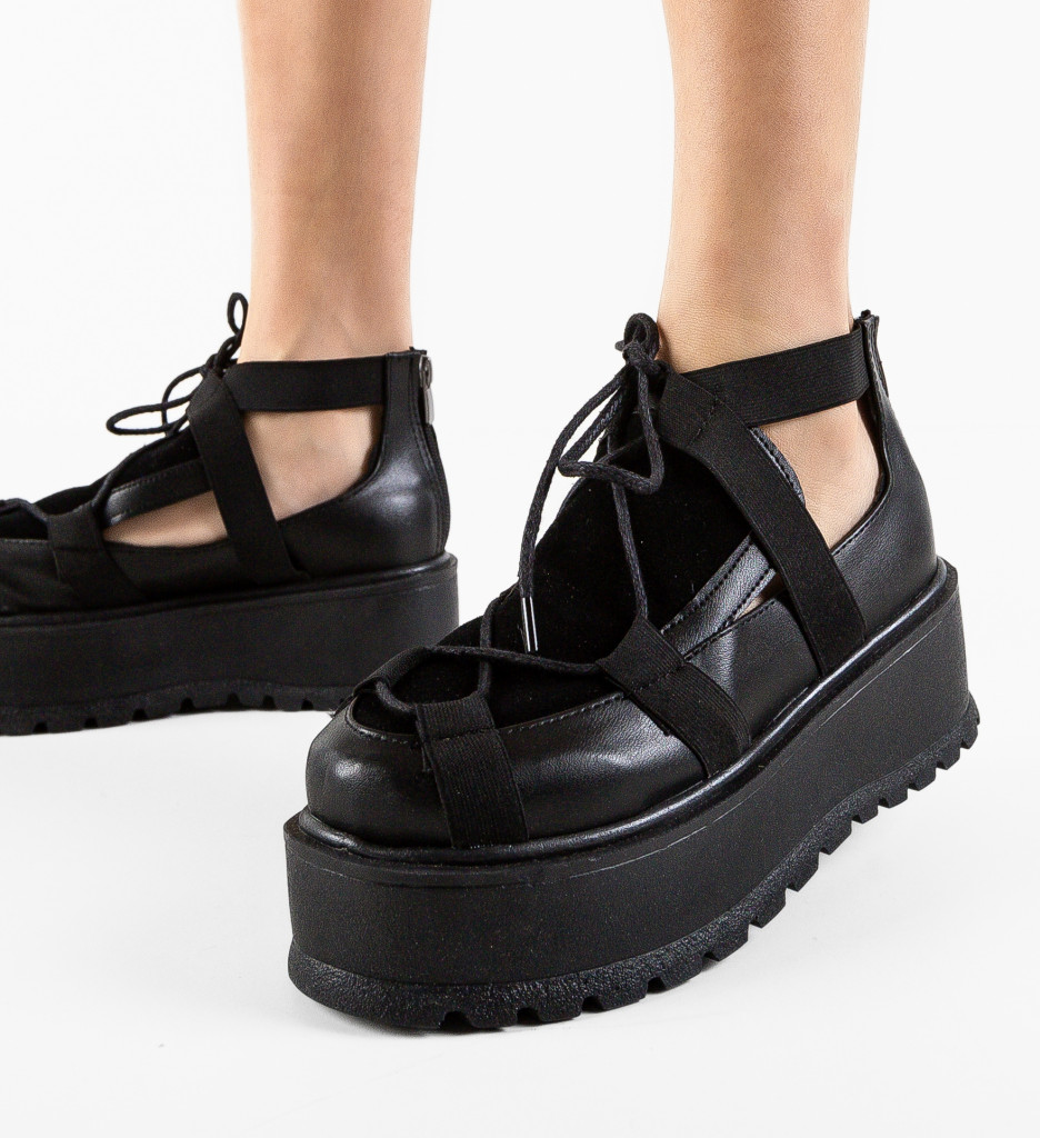 Pantofi casual jater negri 7