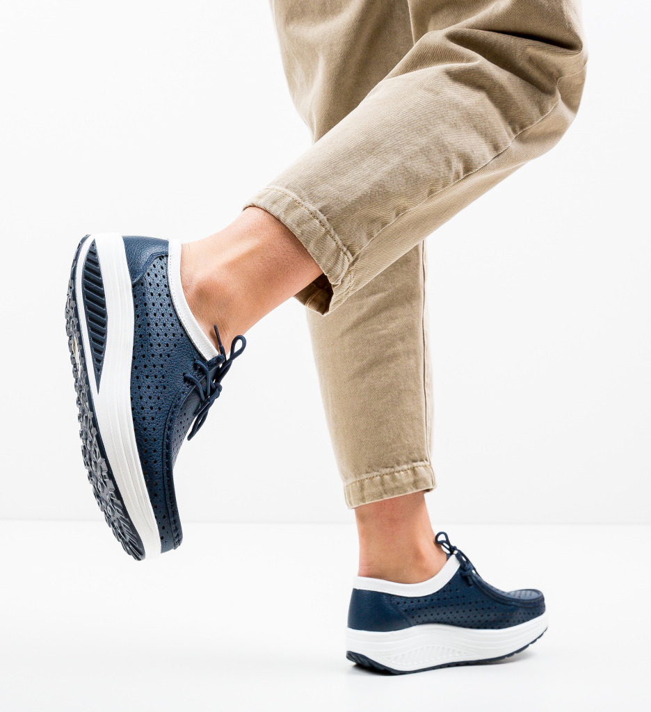 Pantofi Casual Met Bleumarin
