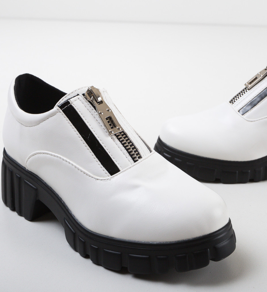 Pantofi casual theia albi