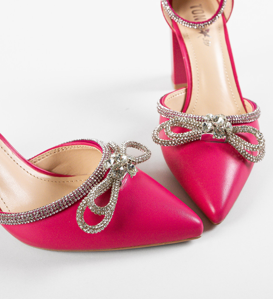 Pantofi cu toc lester fuchsia