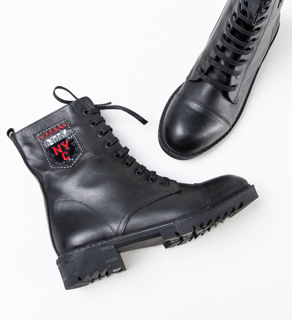 Ghete dama City Negre ❤ DePurtat.ro | LeilaShoes.ro