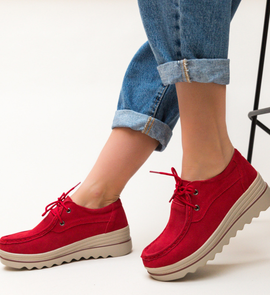 Poze Pantofi Casual Almond Rosii depurtat.ro 