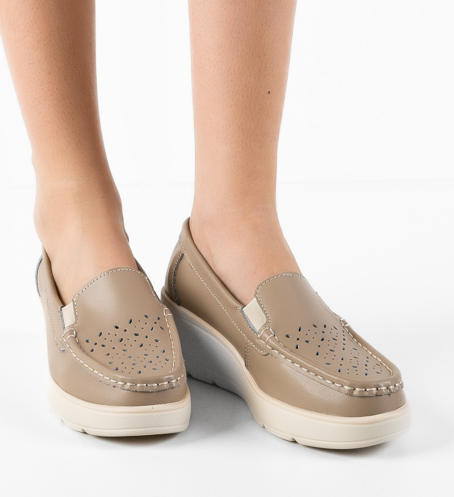 Poze Pantofi Casual Atic Bej DePurtat