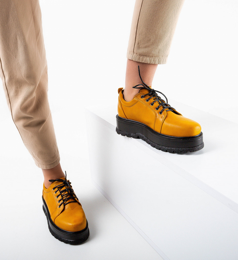 Pantofi casual coates galbeni