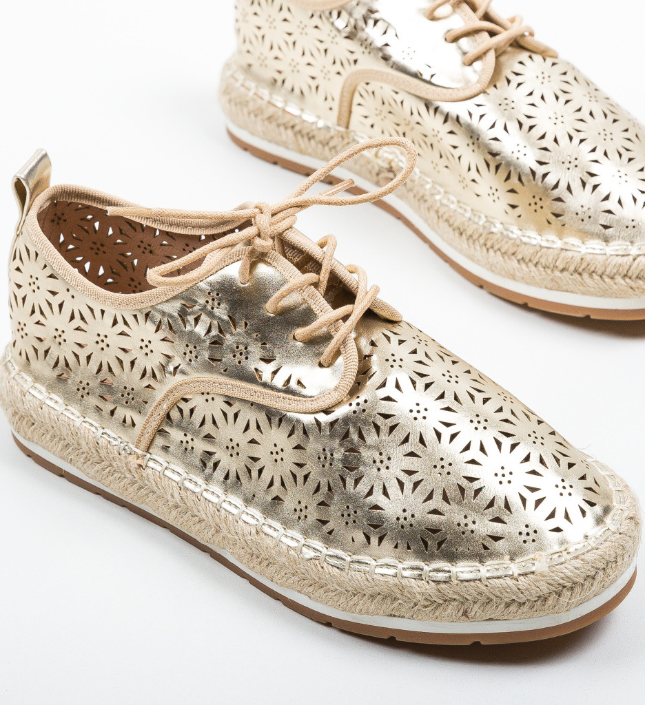 Pantofi casual cromos aurii