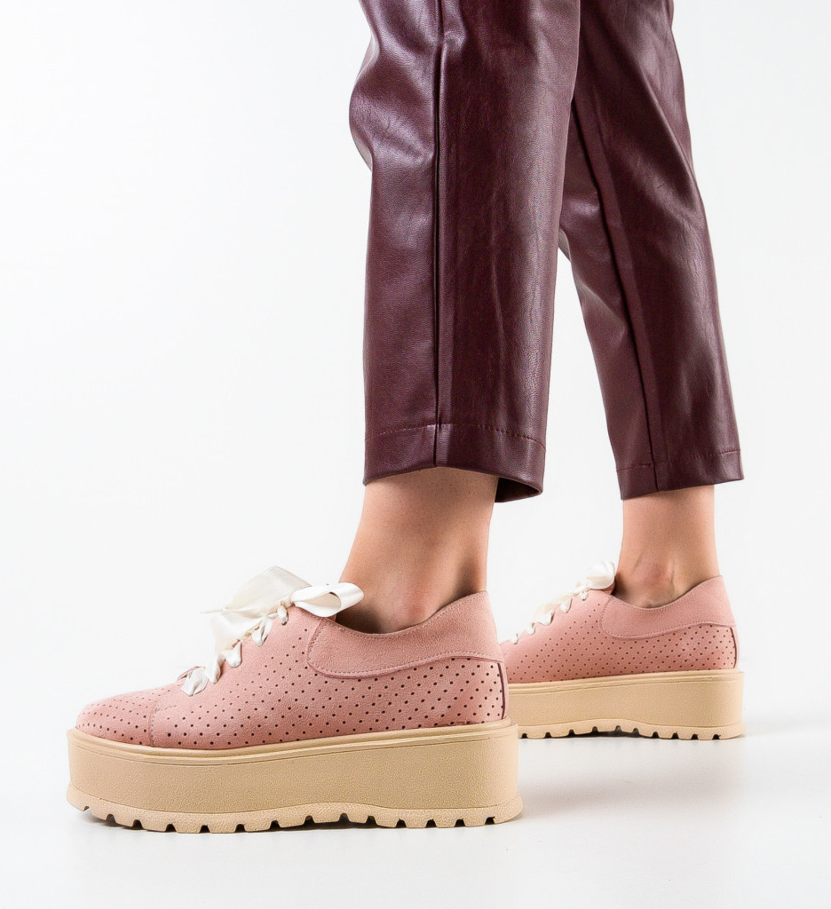 Pantofi casual dama negule roz