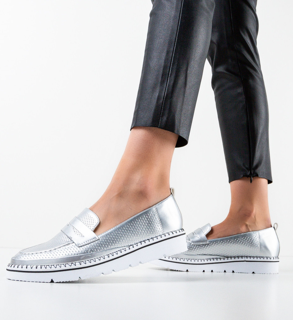 Pantofi casual dama uyta argintii