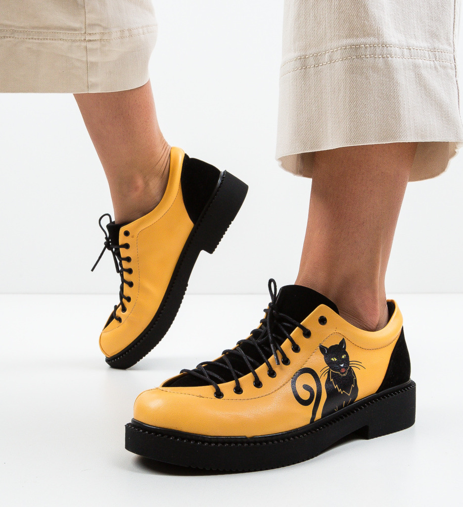 Pantofi Casual Kitty Galbeni