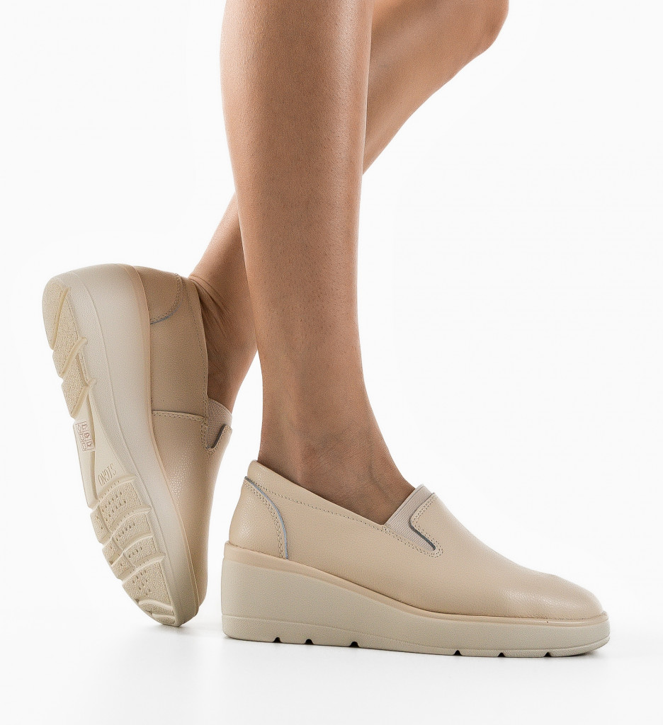 Poze Pantofi Casual Yanam Bej DePurtat