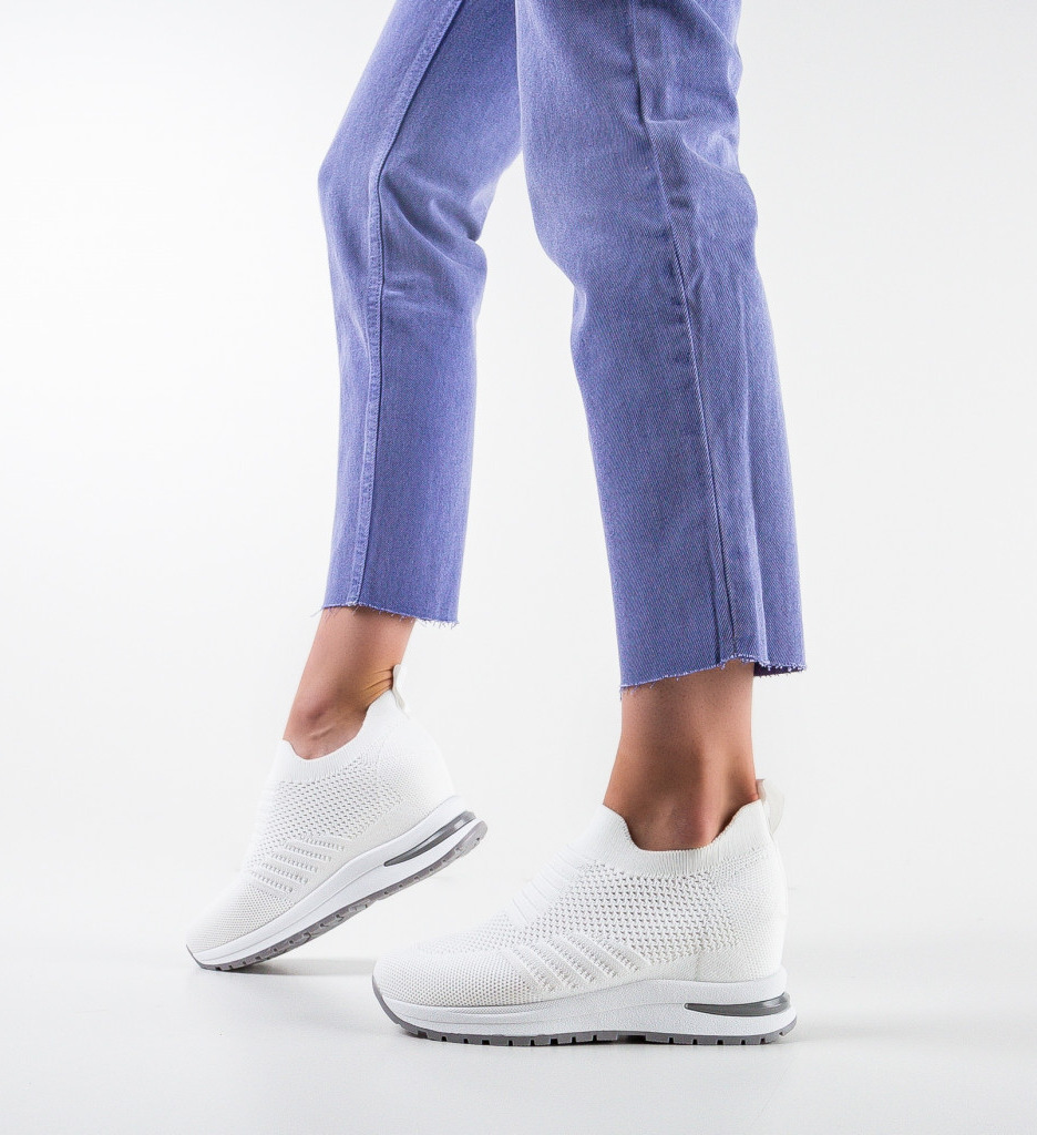 Sneakers dama tasera albe