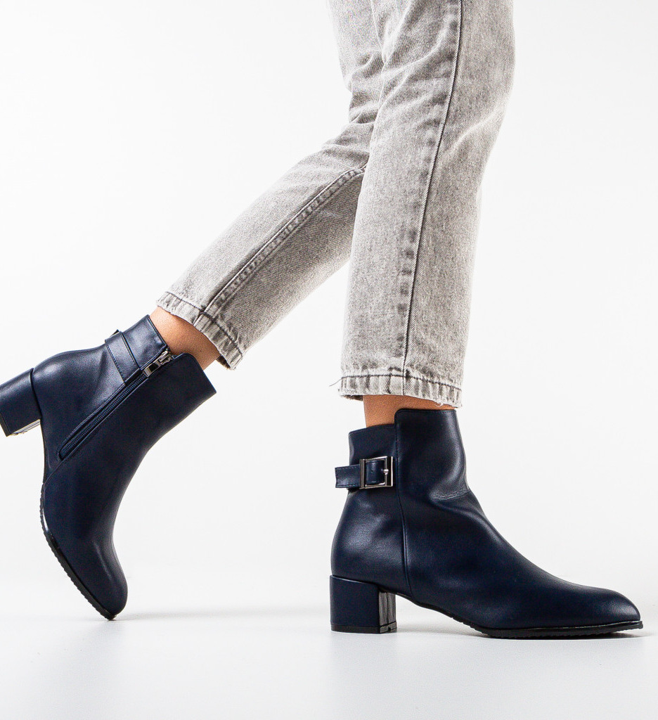 Botine dama rugaj bleumarin
