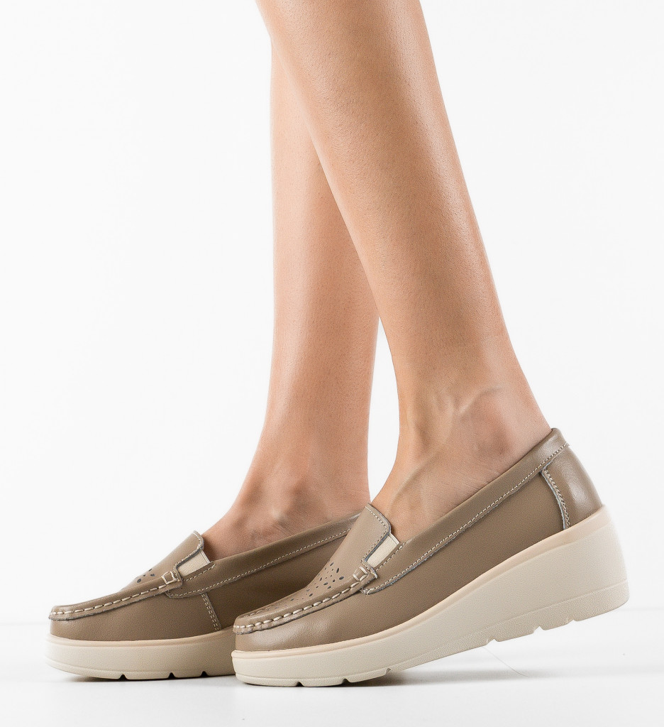 Poze Pantofi Casual Atic Bej DePurtat