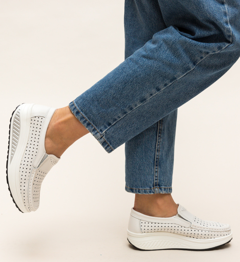 Poze Pantofi Casual Bicaz Albi depurtat.ro 