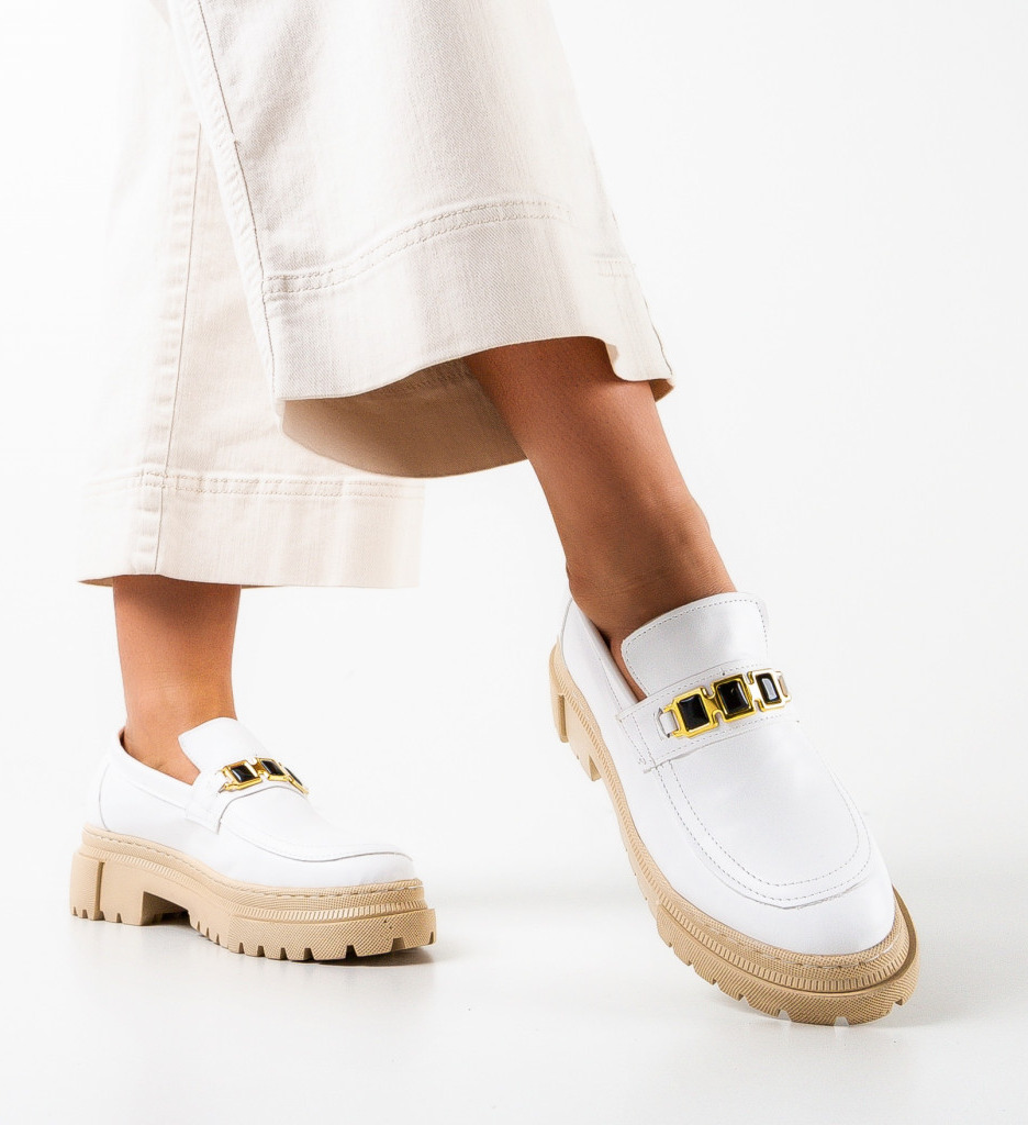 Pantofi casual dama stynsa albi