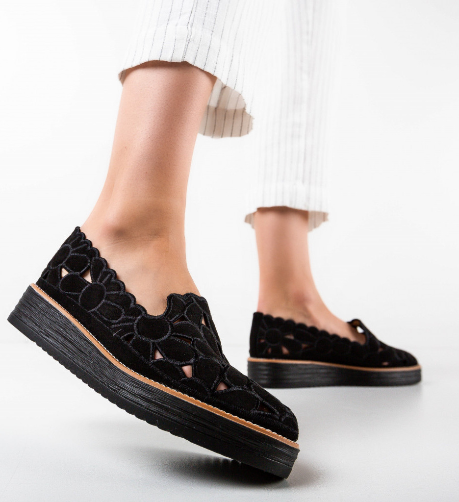 Pantofi casual dama ympus negri