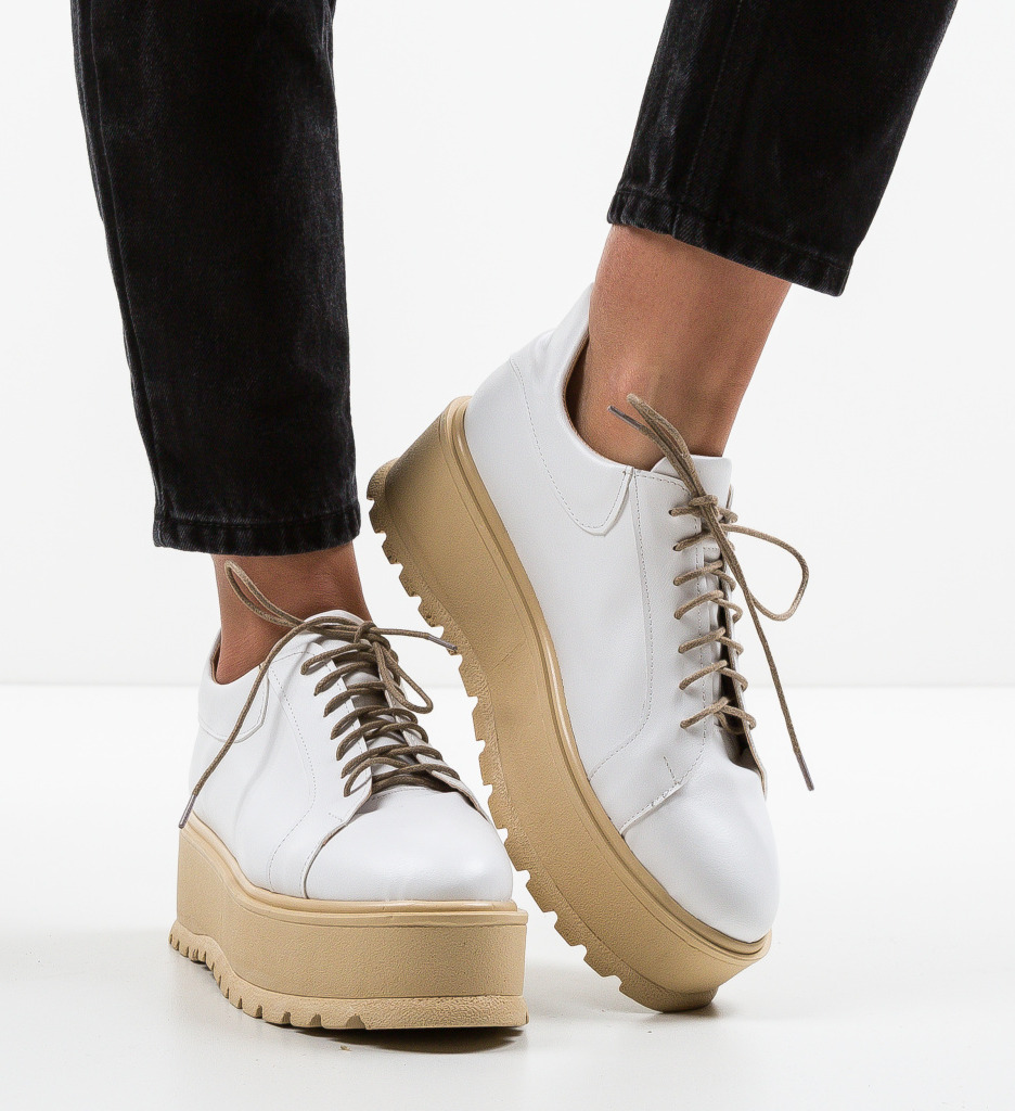 Pantofi casual dutano albi 2