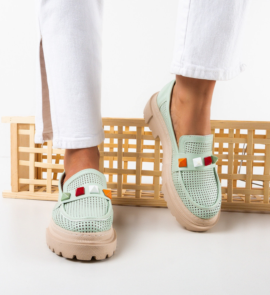Pantofi casual naer turcoaz