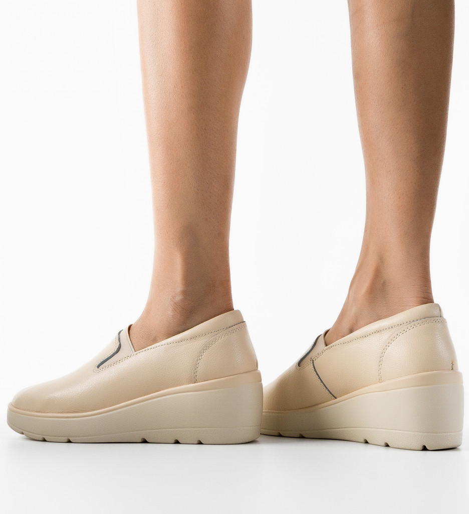 Poze Pantofi Casual Yanam Bej DePurtat