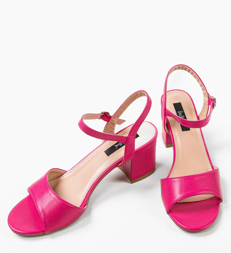 Sandale cu toc Jelisaveta Fuchsia - 4 | YEO