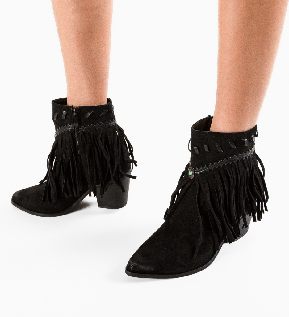 Poze Botine dama Kunzit Negre DePurtat