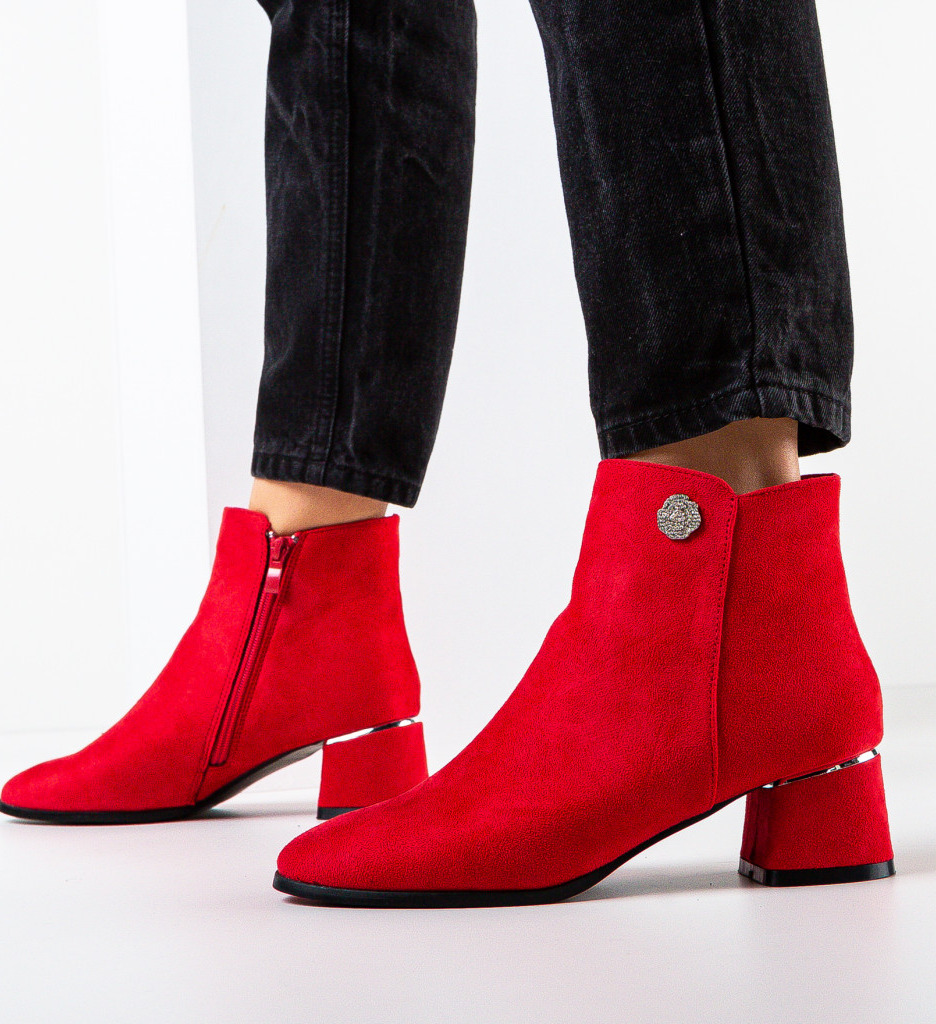 Botine dama safa rosii
