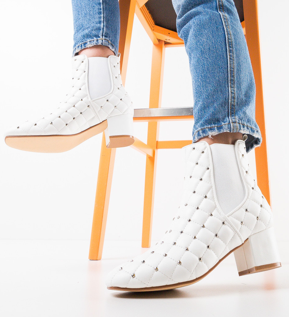 Botine Preston Albe