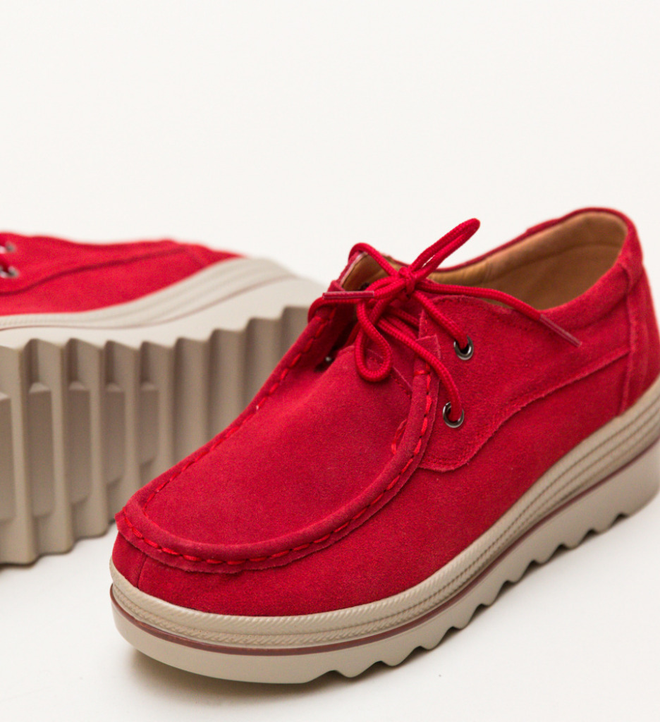 Poze Pantofi Casual Almond Rosii depurtat.ro 