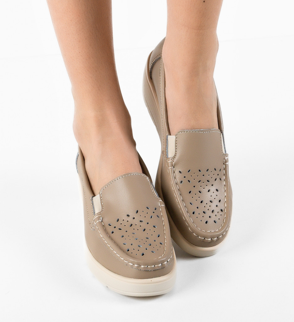 Poze Pantofi Casual Atic Bej DePurtat