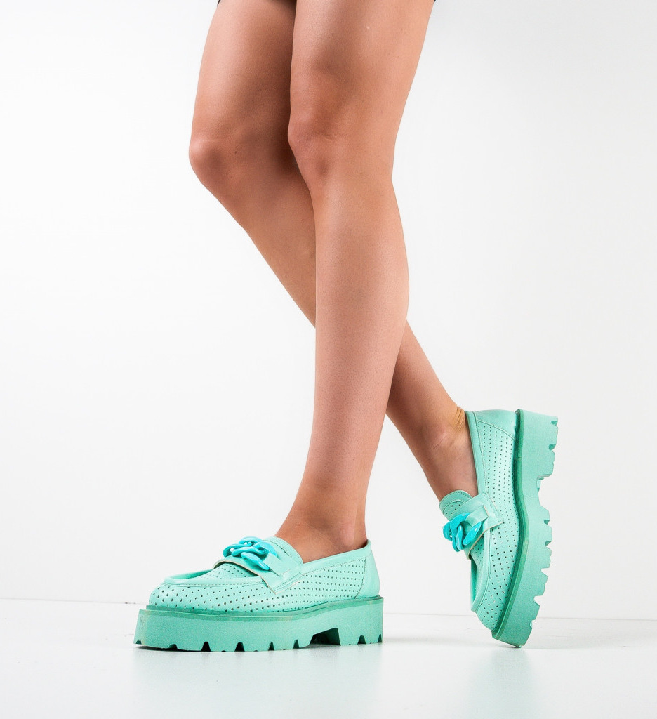Pantofi casual dama halama turcoaz 2