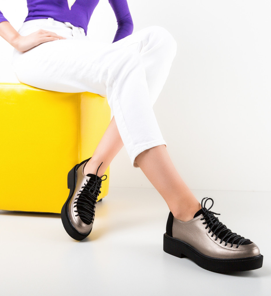Pantofi casual dama lase gri
