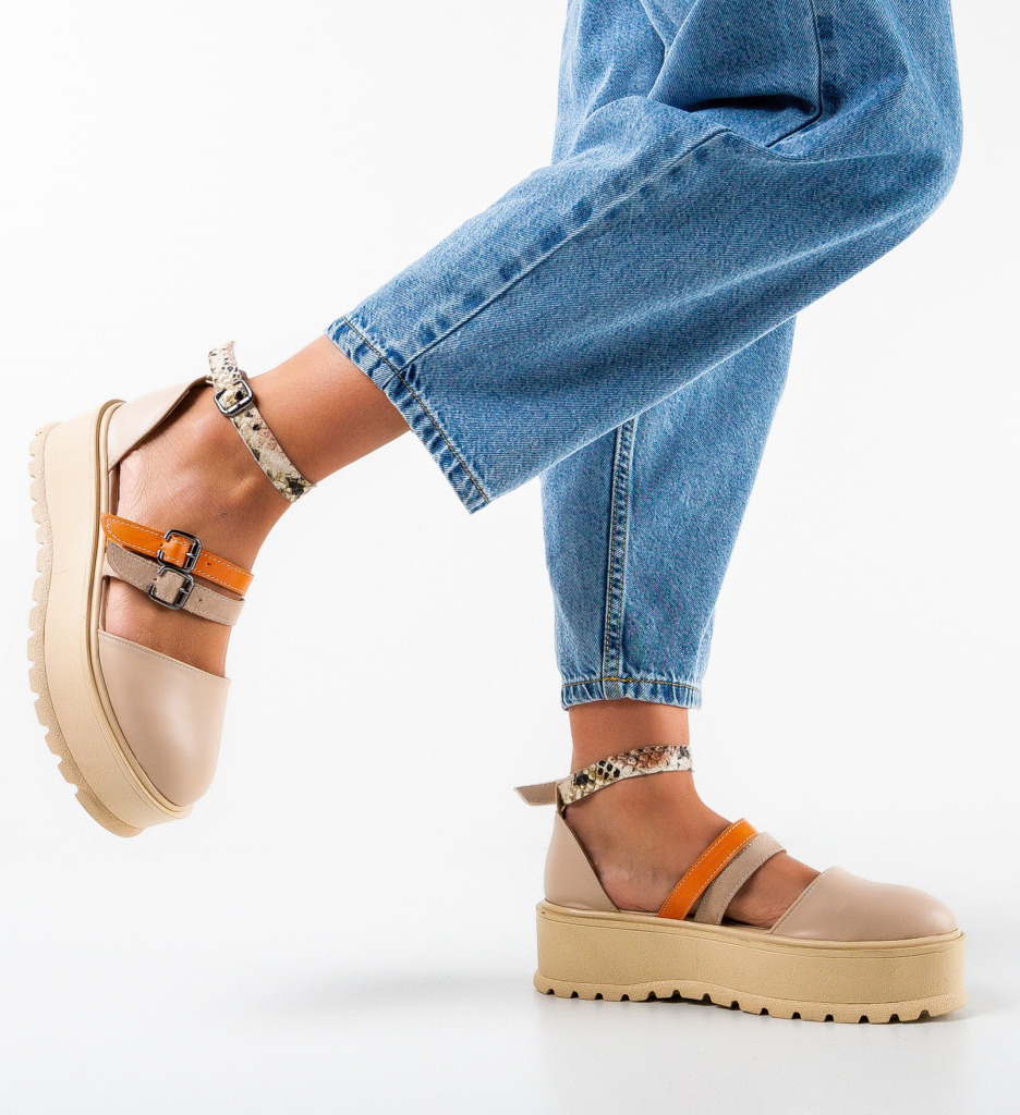 Pantofi casual dama lena bej