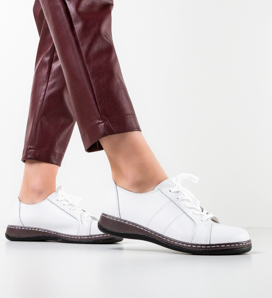 Pantofi casual dama omin albi