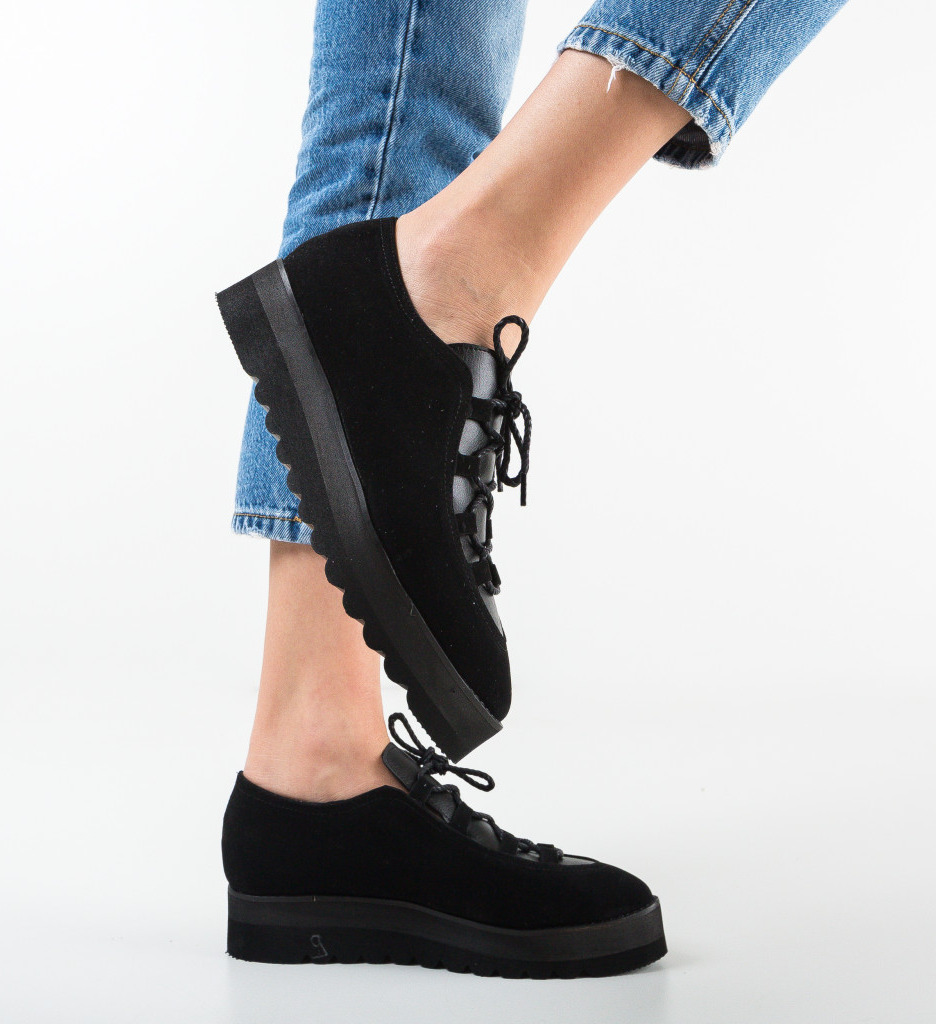 Pantofi casual halls negri 3