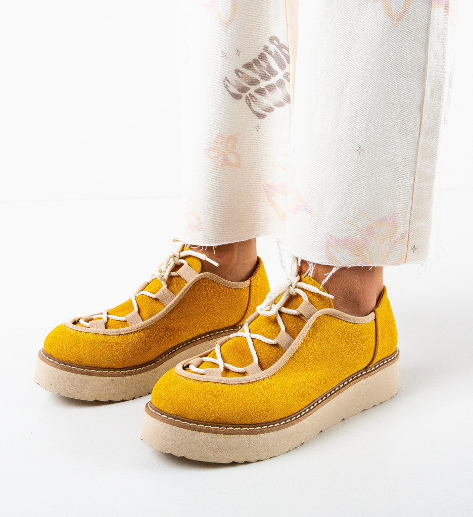 Pantofi casual kaiesc galbeni