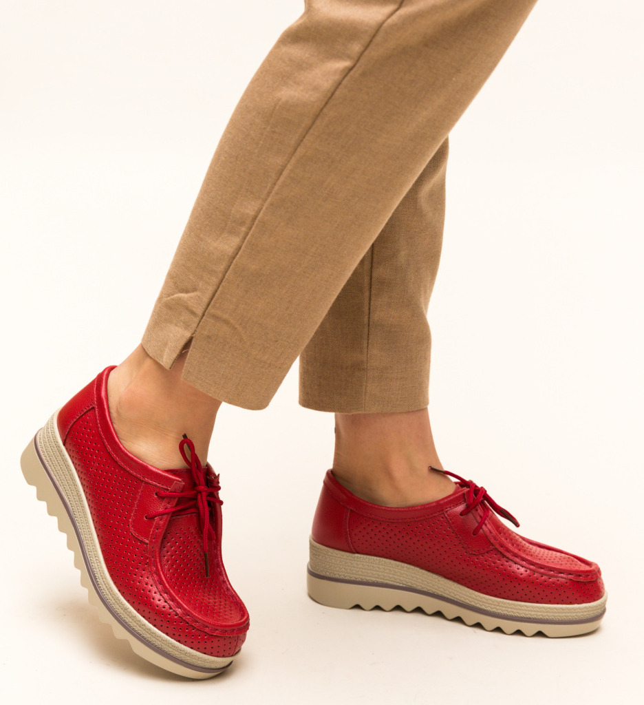 Poze Pantofi Casual Torino Rosii depurtat.ro 