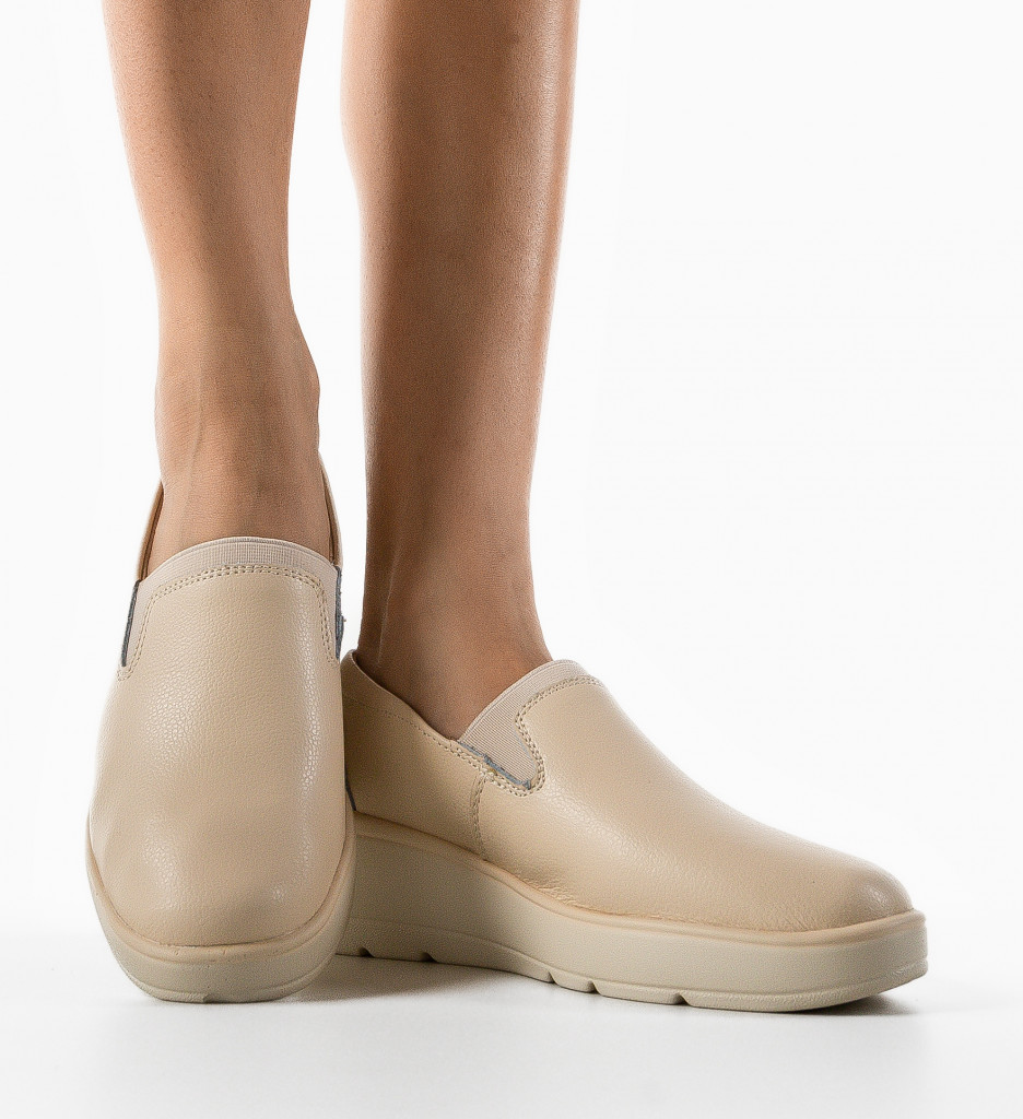 Poze Pantofi Casual Yanam Bej DePurtat
