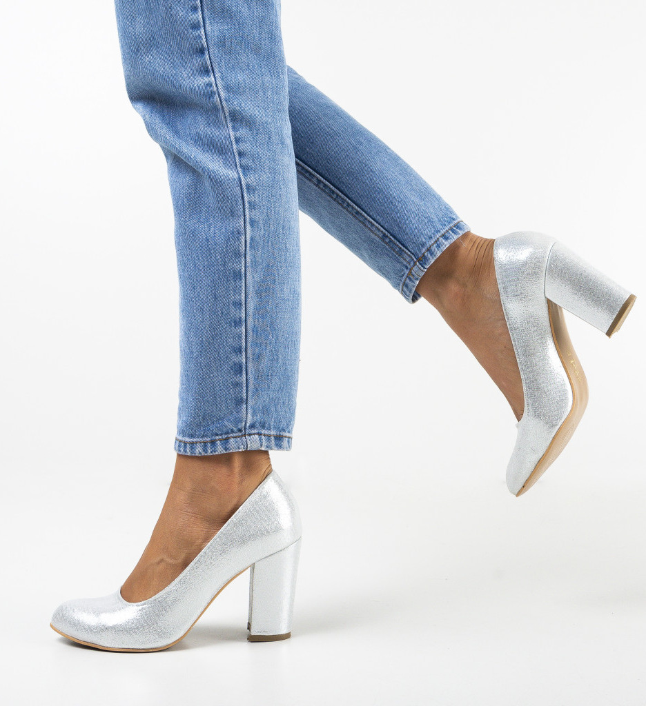 Pantofi dainton argintii 2