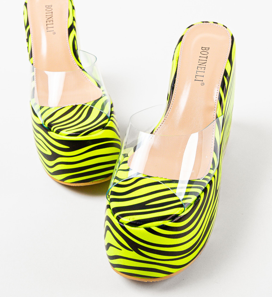 Saboti cu toc Zebrys Verzi ❤ DePurtat.ro | LeilaShoes.ro