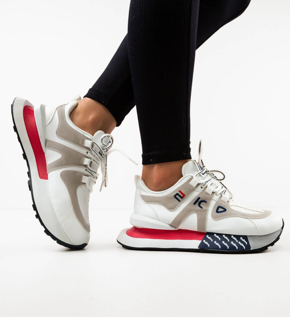 Sneakers dama amber albi 2
