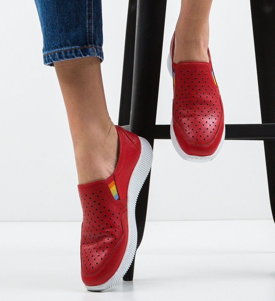 Espadrile Casual Renk Rosii