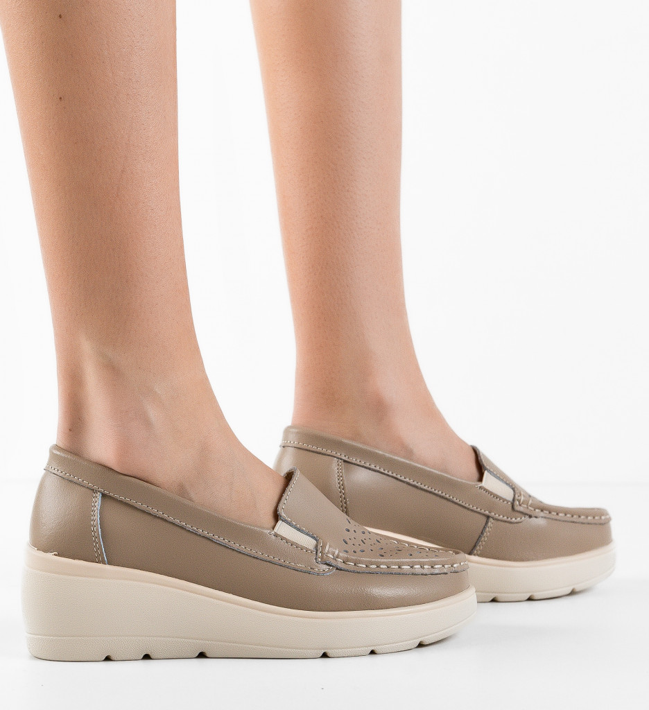 Poze Pantofi Casual Atic Bej DePurtat