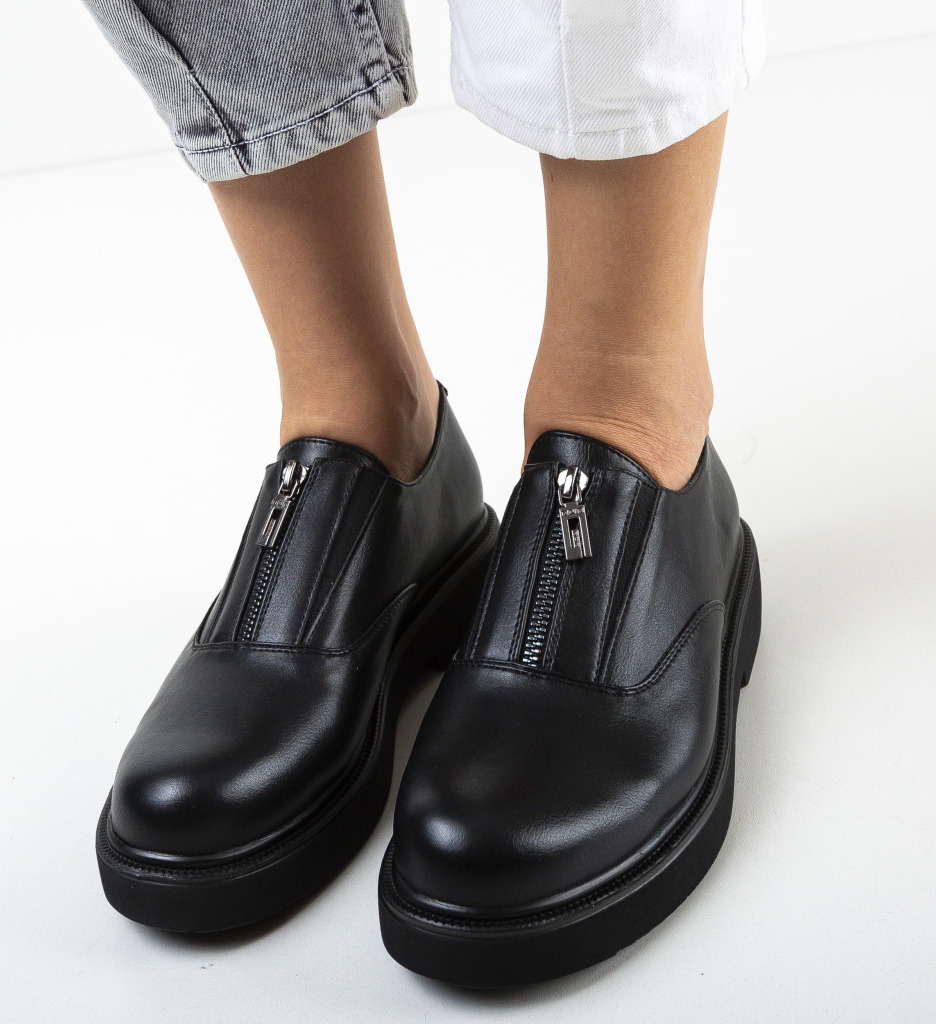 Pantofi casual deno negri