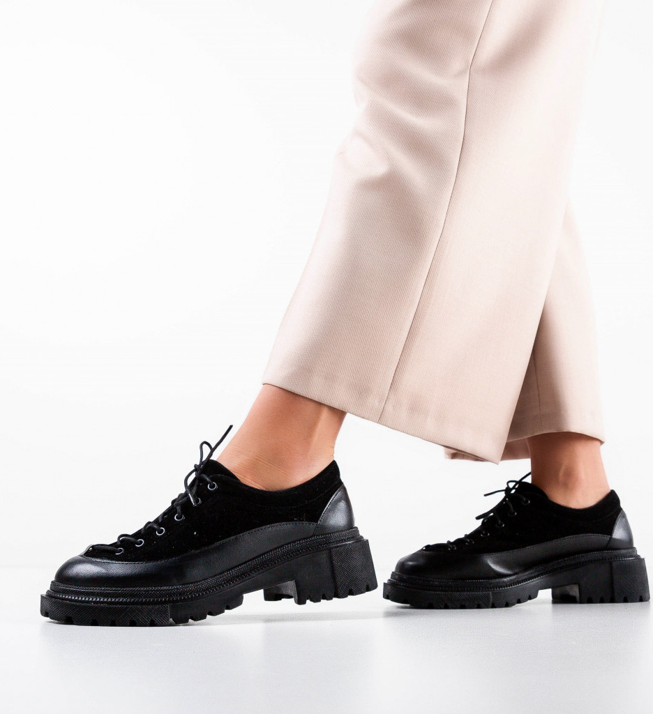 Pantofi casual dyent negri 2